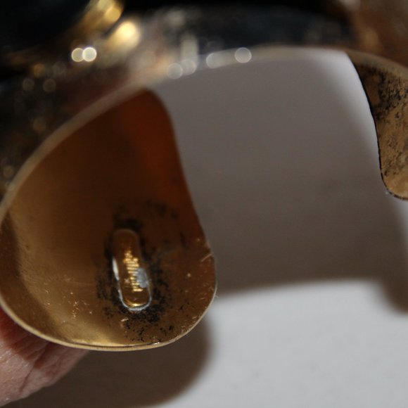 SIGNED IRADJ MOINI UNIQUE STATEMENT CUFF BRACELET ANTIQUE CRYSTAL - Picture 6 of 9